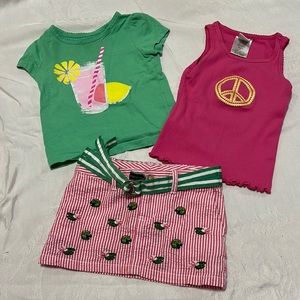 Set of 3 - Circo top, Ralph Lauren Skirt and Peace sign tank top